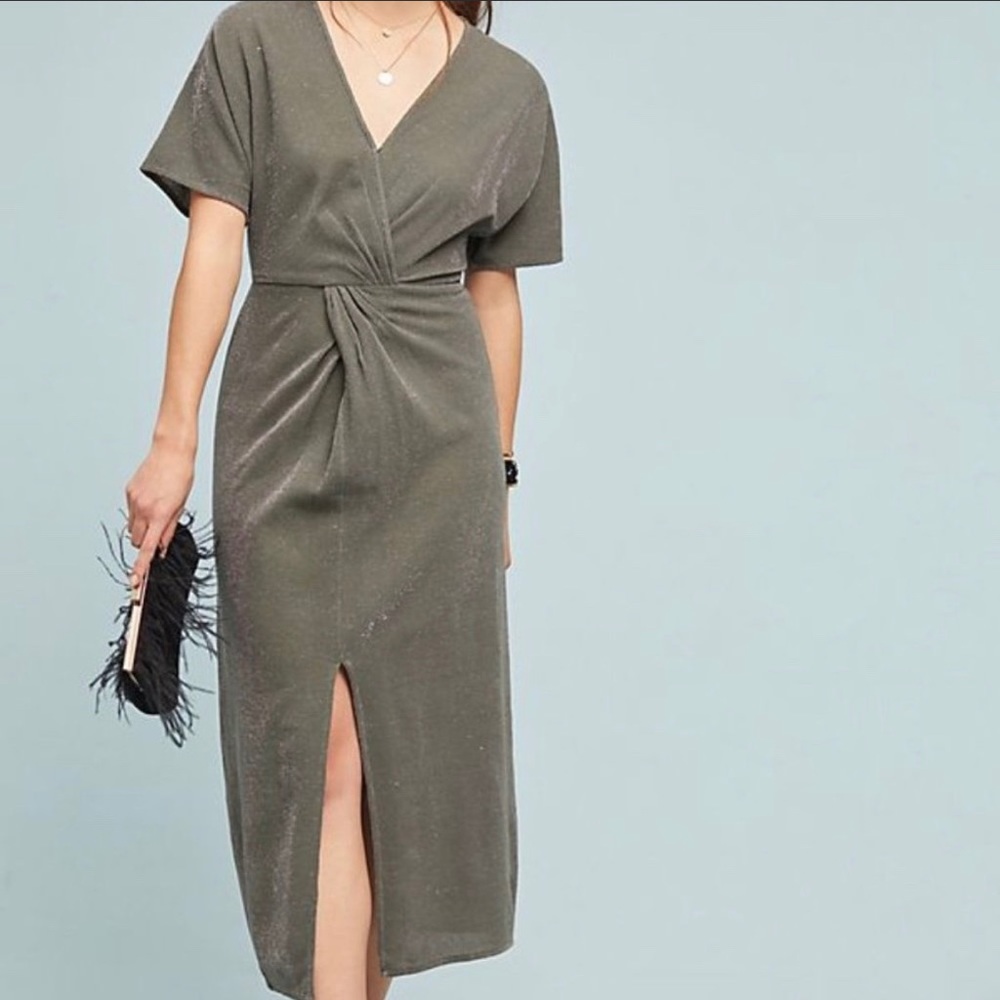 Anthropologie Ranna Gill Twisted Shine midi Dress